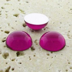Fuchsia Jewel - 35mm. Round Domed Cabochons - Lots of 12