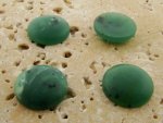 15mm. GREEN MATTE MARBLE ROUND CABOCHONS - Lot of 48