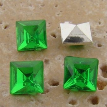 Peridot Jewel - 6x6mm. Square Faceted Gem Jewels - Lots of 144