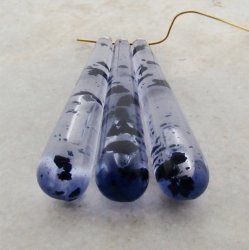 CRYSTAL BLACK INK 59X10MM TEARDROP PENDANTS - Lot of 12