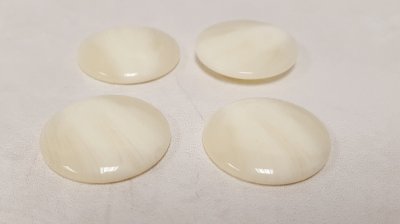 28mm. IVORY MARBLE SHINY ROUND CABOCHONS - Lots of 36