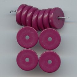BURGUNDY 3X14MM DISC SPACER BEADS - Lot of 12
