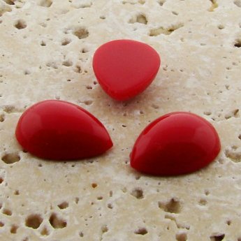 Red Opaque - 18x13mm. Pear Domed Cabochons - Lots of 144