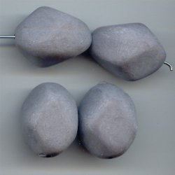 DK GREY MATTE 25X18MM NUGGET BEADS - Lot of 12