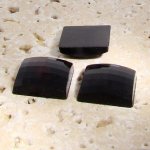 Jet Opaque Faceted - 15mm. Square Domed Cabochons - Lots of 144