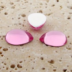 Rose Jewel - 13x8.5mm. Pear Domed Cabochons - Lots of 144
