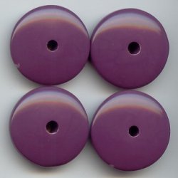 PLUM PURPLE 18X5MM ROUND SPACER DISC BEADS - Lot of 12