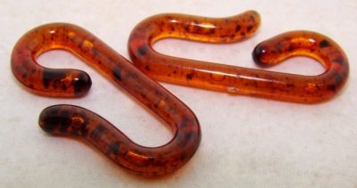 Tortoise Amber - 34x17mm. Oval Plastic Hooks - Lots of 12