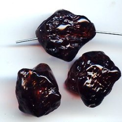 SMOKED TOPAZ 24MM NUGGET BEADS - Lot of 12