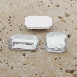 Crystal Jewel Faceted - 40x30mm. Octagon Cabochons - Lots of 12