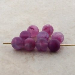 MATTE AMETHYST 6MM SMOOTH ROUND BEADS - Lot of 50