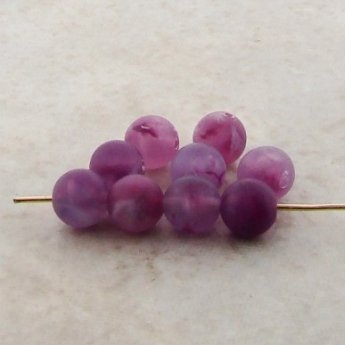 MATTE AMETHYST 6MM SMOOTH ROUND BEADS - Lot of 50
