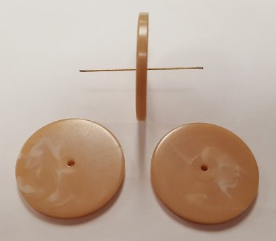 BROWN MARBLE 22x2mm. FLAT DISC SPACER BEADS - Lots of 12