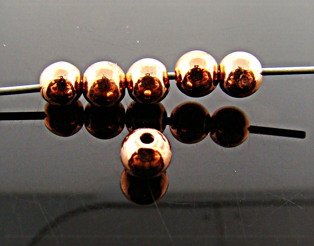 thumbnail image 2 of 50 Vintage Aged Jet Black Plated Brass Round Smooth Beads – 6mm, 1.5mm Hole 2 of 5