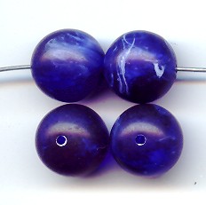 LAPIS MARBLE MATTE 12MM ROUND BEADS - Lot of 12