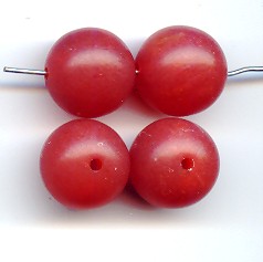 CORNELIAN MARBLE MATTE 14MM ROUND BEADS - Lot of 12