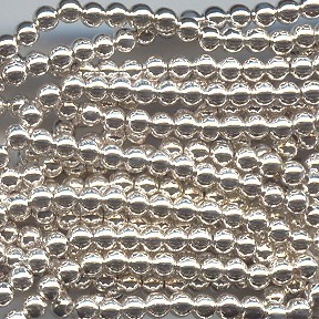 SILVER PLATED 4MM ROUND BEADS - Lot of 12