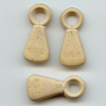 (image for) TAN 34X15MM TRIBAL CARVED PENDANTS - Lot of 12