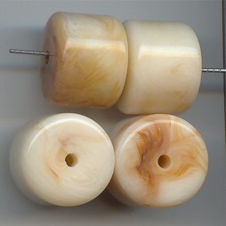 BEIGE MARBLE 14X18MM BARREL BEADS - Lot of 12