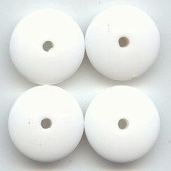 WHITE 5X18MM ROUND SPACER DISC BEADS - Lot of 12