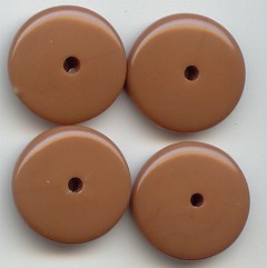 LIGHT BROWN 5X18MM ROUND SPACER DISC BEADS - Lot of 12
