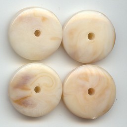 (image for) BEIGE MARBLE 5X18MM ROUND SPACER DISC BEADS - Lot of 12