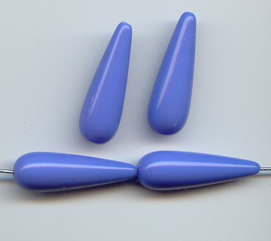 BLUE 30X10MM TEAR DROP BEADS - Lot of 12