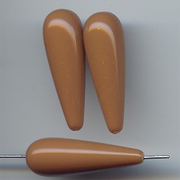 BROWN 30X10MM TEAR DROP BEADS - Lot of 12