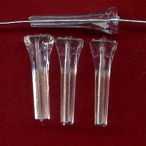 CRYSTAL 30X9MM FACETED SPIKE NAIL BEADS - Lot of 12