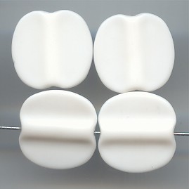 (image for) WHITE 18X20MM FLAT RECTANGLE BEADS - Lot of 12