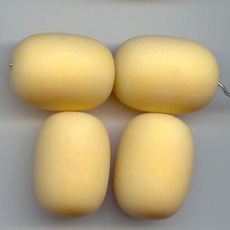 YELLOW MATTE 26X19MM OVAL BEADS - Lot of 12