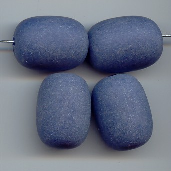 BLUE MATTE 26X19MM OVAL BEADS - Lot of 12