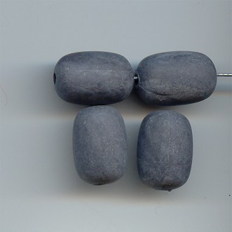 BLACK MATTE 20X13MM OVAL BEADS - Lot of 12