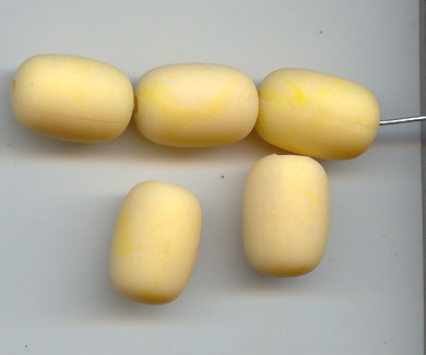 (image for) SPRING YELLOW MATTE 20X13MM OVAL BEADS - Lot of 12