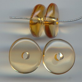 (image for) YELLOW TOPAZ 6X20MM WAVY SPACER BEADS - Lot of 12