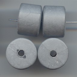 (image for) SILVER MATTE 14X18MM BARREL SMOOTH BEADS - Lot of 12