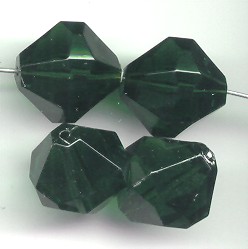 EMERALD 18MM BICONE FACETED BEADS - Lot of 12