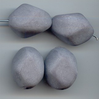 (image for) DK GREY MATTE 25X18MM NUGGET BEADS - Lot of 12