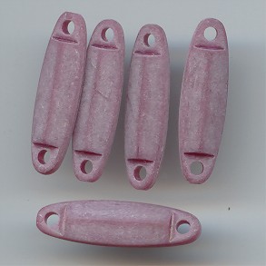 PURPLE MATTE 31X9MM OVAL DUAL HOLE FLAT BEADS - Lot of 12