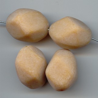 (image for) OCKER MATTE 25X18MM NUGGET BEADS - Lot of 12