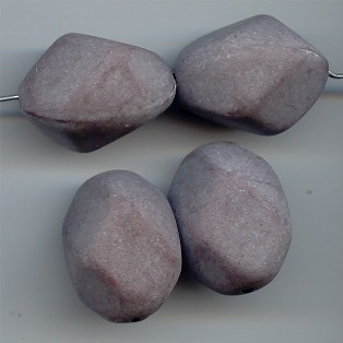 BROWN MATTE 25X18MM NUGGET BEADS - Lot of 12