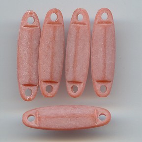 RUST MATTE 31X9MM OVAL DUAL HOLE FLAT BEADS - Lot of 12