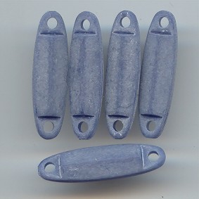NAVY BLUE MATTE 31X9MM OVAL DUAL HOLE FLAT BEADS - Lot of 12