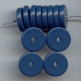 DARK BLUE 3X14MM DISC SPACER BEADS - Lot of 12