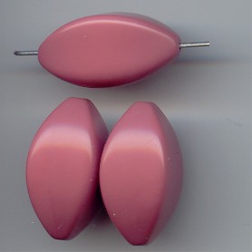 DK PINK 27X14MM OVAL FOOTBALL SHAPE BEADS - Lot of 12