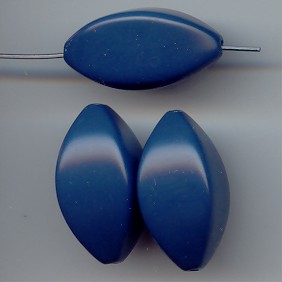 DARK BLUE 27X14MM OVAL FOOTBALL SHAPE BEADS - Lot of 12