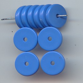BRIGHT BLUE 3X14MM DISC SPACER BEADS - Lot of 12