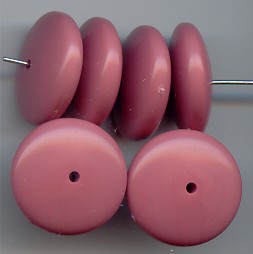DK PINK 8X20MM SPACER DISC BEADS - Lot of 12