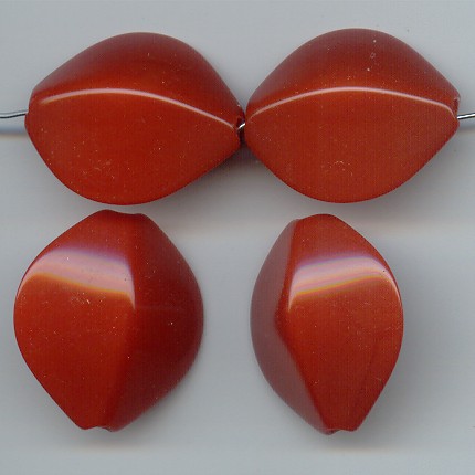 (image for) RUST 35X30MM OVAL FOOTBALL SHAPE BEADS - Lot of 12