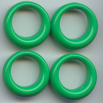 (image for) GREEN 27MM ROUND 1-HOLE PENDANTS - Lot of 12